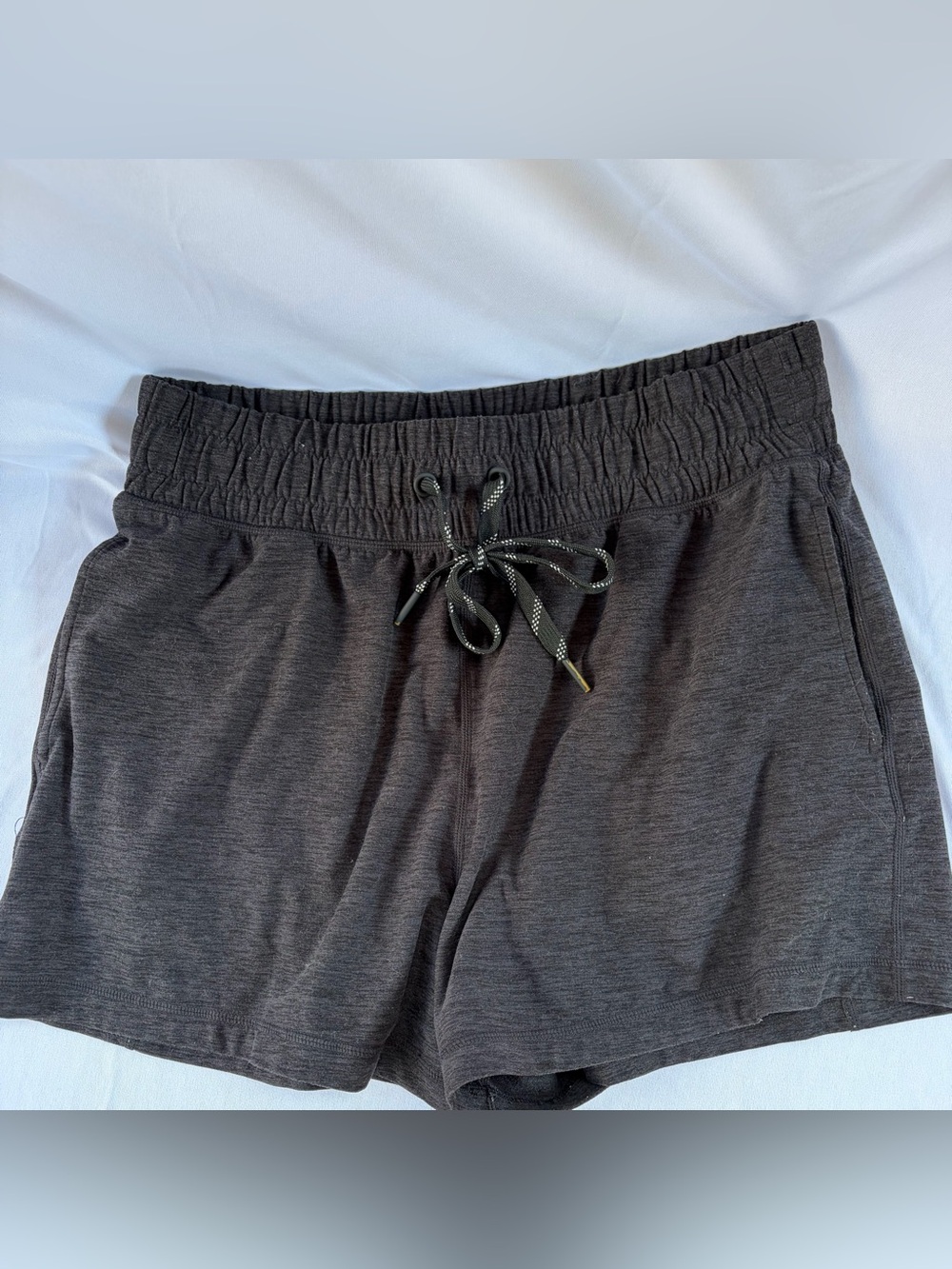 FLX Cozy Elastic Waist Drawstring Shorts — Dark Charcoal